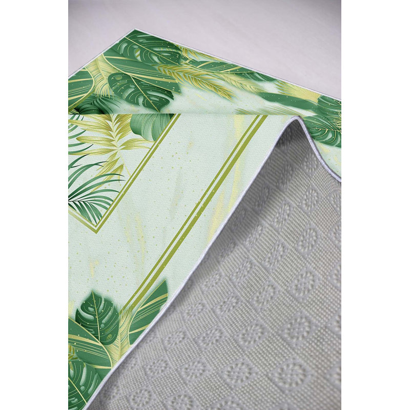 Tapis tissé de qualité supérieure, 100% polyester, 4,6 x 7,2 pi | Pois antibactérien antidérapant en PVC | Impression numérique 3D, lavable à la machine, hauteur des poils: 0,3 po | Idéal pour le salon, la chambre à coucher et les espaces repas