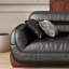 Canapé modulaire noir en cuir véritable-729291792-729291794