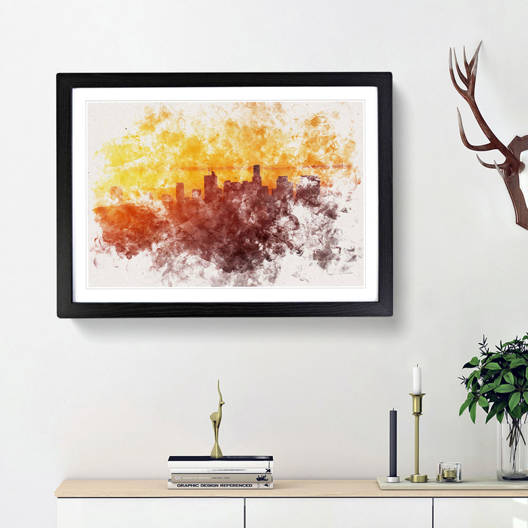 Downtown Los Angeles At Sunset - Single Picture Frame Painting on MDF