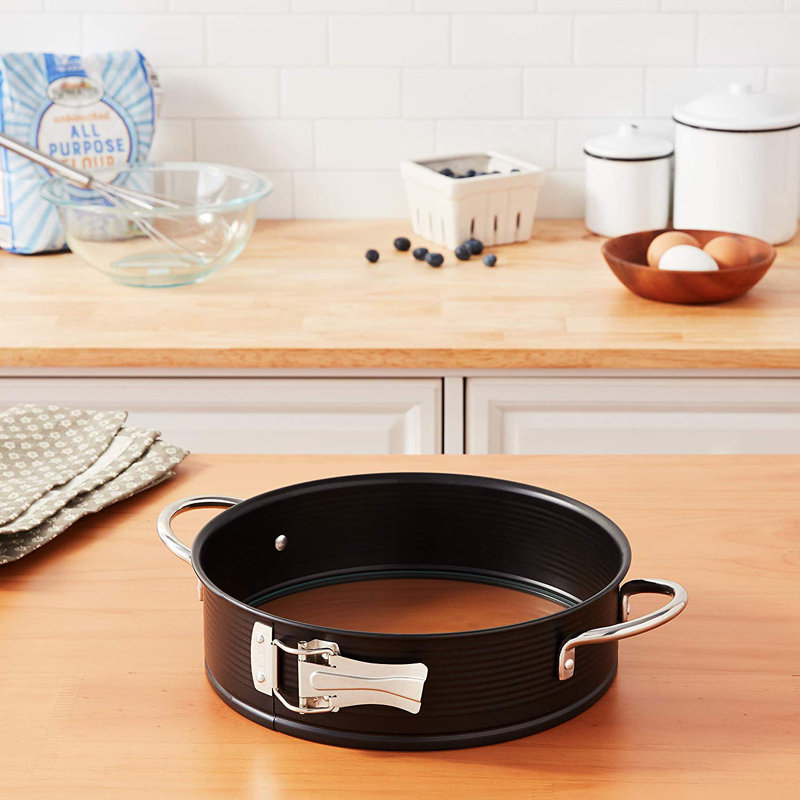 9-Inch Black Non-Stick Springform Pan with Handles