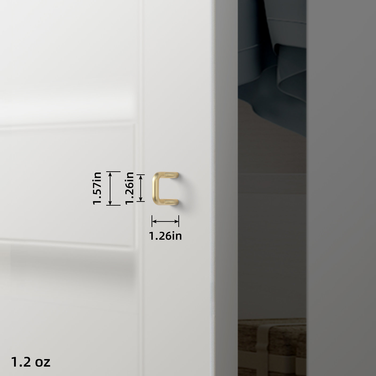 1.25" Center Bar Cabinet Pull, Light Brushed Brass
