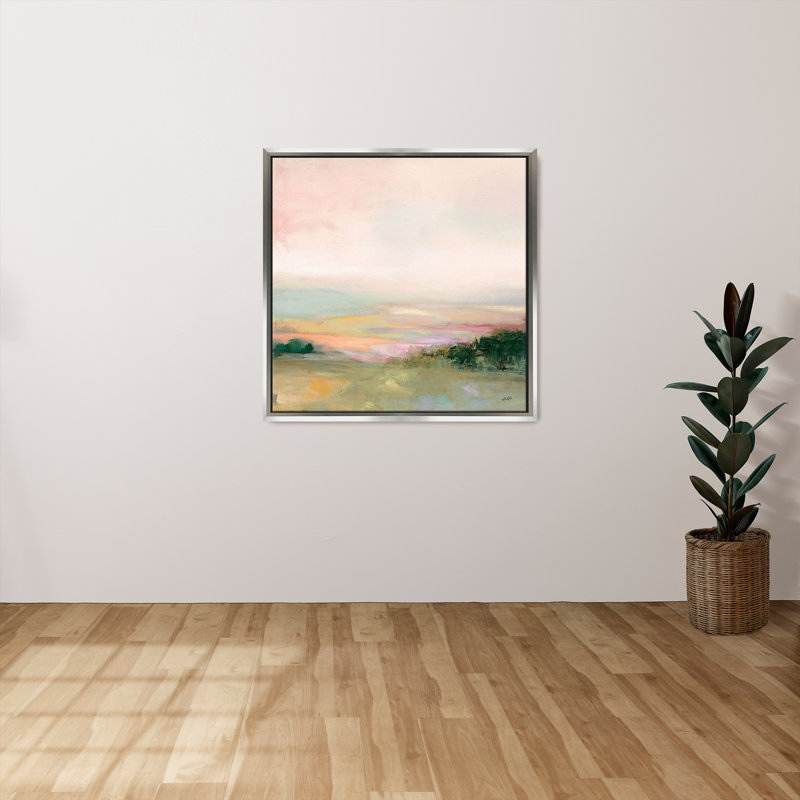 "Dark Glowing Valley" par Julia Purinton, reproduction sur toile dans un cadre flottant, H 21,5 po x l 21,5 po, Argent argent