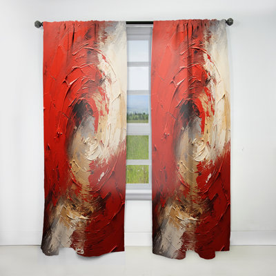 Tourbillon fantaisiste rouge et or I - Rideau en spirale - Velours obscurcissant - 1 panneau