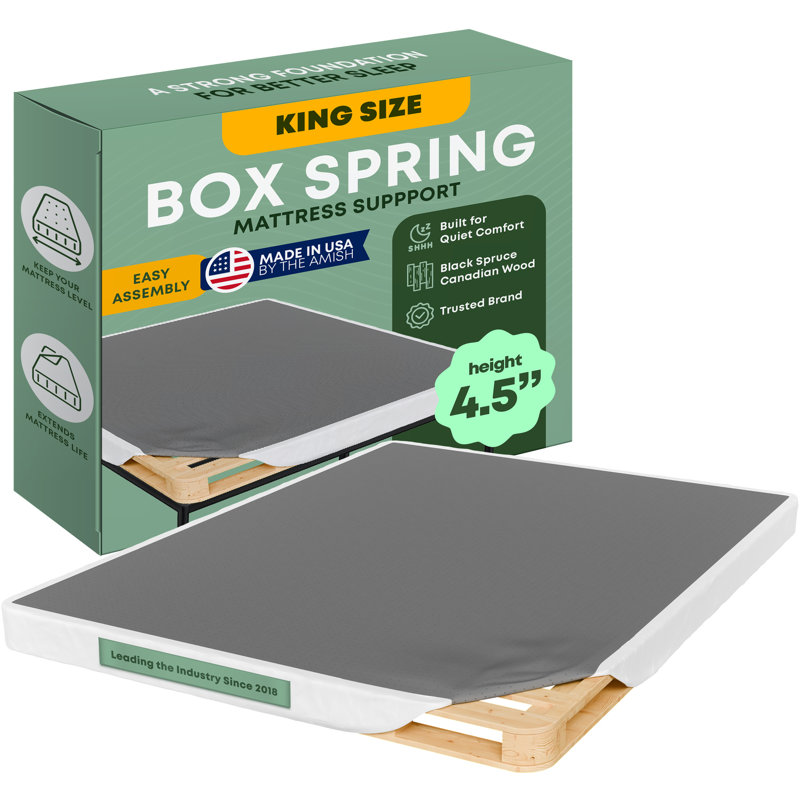 Sommier / base en bois pour support de matelas, facile à assembler, Très grand, Profil bas (5 po)