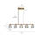 Elisabette 5 - Light 41.5'' W Linear Glam Gray Glass Kitchen Island Pendant