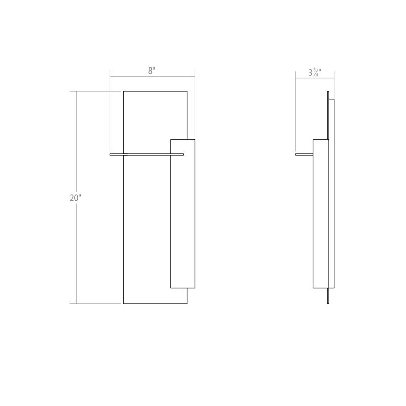 Backgate™ 1 - Light LED Flush Mounted Sconce, 20" H x 8.25" W x 3.75" D, Textured White