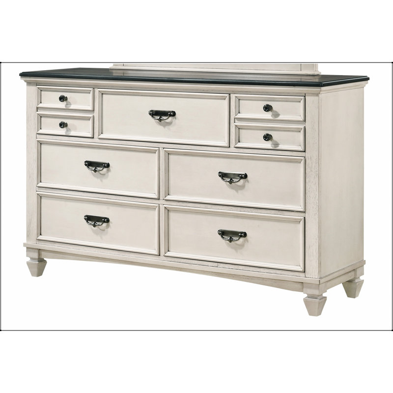 Magnifique commode 1 pièce à finition bicolore avec rangement spacieux et quincaillerie en nickel noir pour les chambres modernes