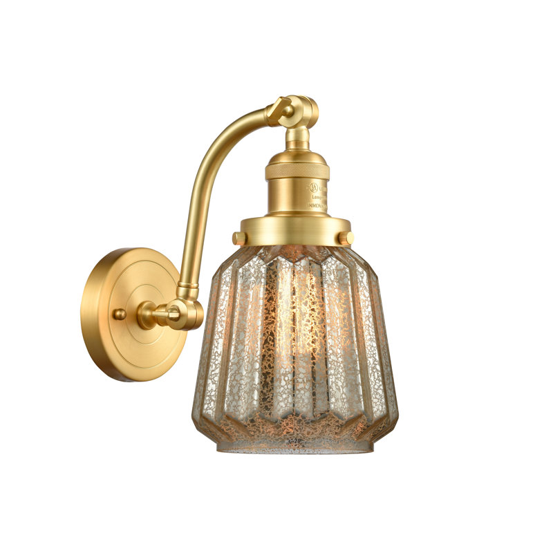 Vinson 1 - Light Dimmable Armed Sconce, Oil Rubbed Bronze, Mercury Plated, 11" H x 6" W x 12" D