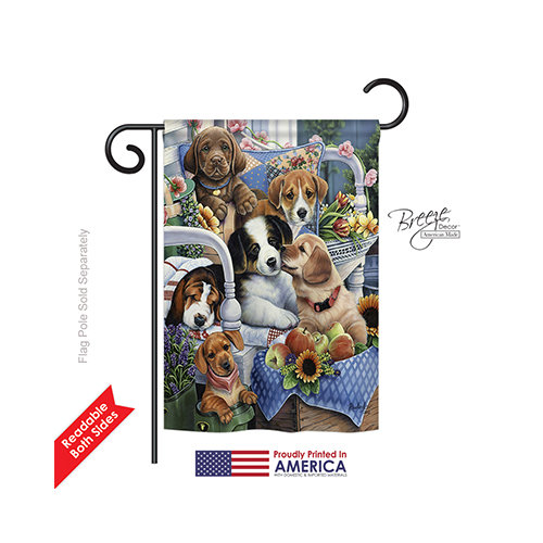 Drapeau maison / jardin en polyester Country Pups, H 18,5 po x l 13 po