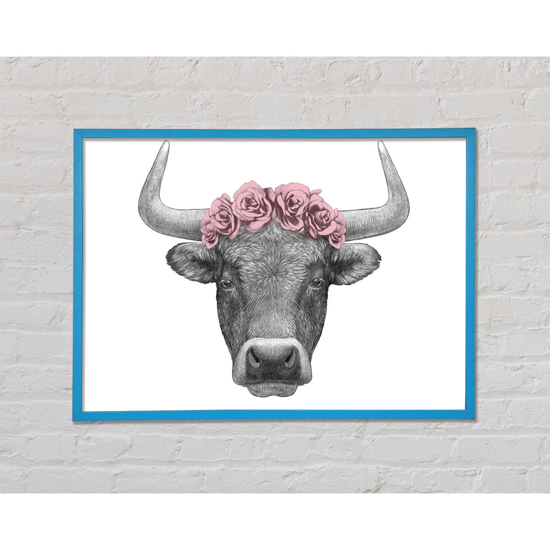 Rose Bull Head by Unbekannt - Druck