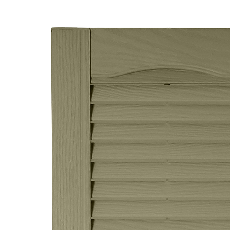 Volet à persiennes sur mesure avec dessus cathédrale, Sauge, 65", 12"