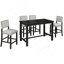 Ensemble de salle à manger 5 pièces à hauteur de comptoir, table élégante classique et 4 chaises espresso et beige