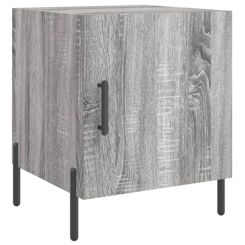 Abeda 40cm W Iron Bedside Table, Grey Sonoma