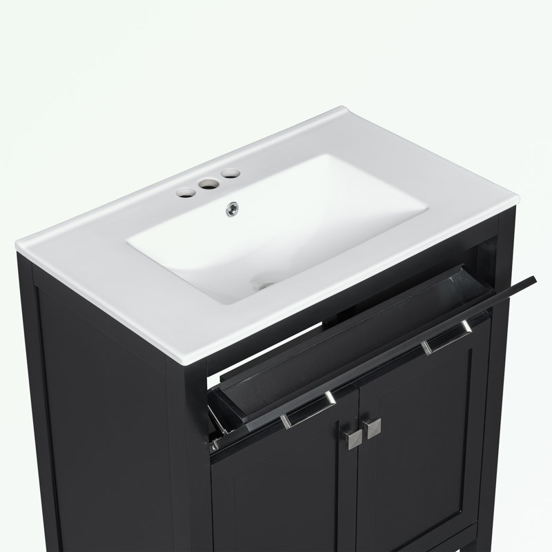 Armoire de salle de bain Ofek, Argent argent, Noir, noir, noir, noir