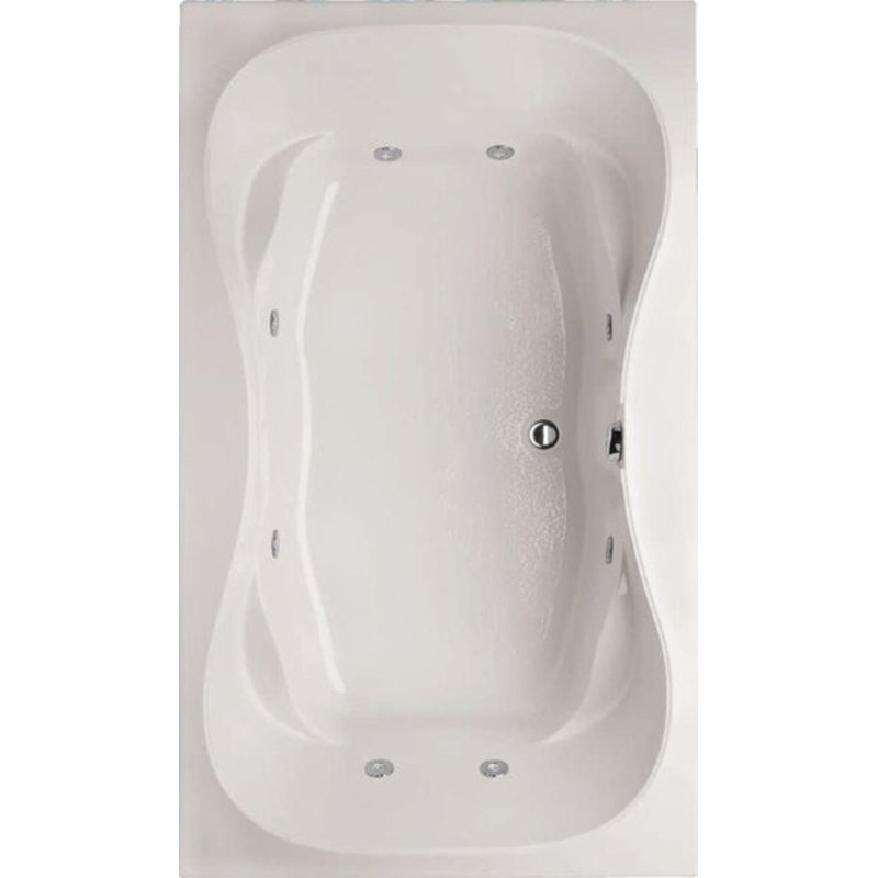 Baignoire encastrée en acrylique 60 po x 42 po Designer, Biscuit, Chrome poli