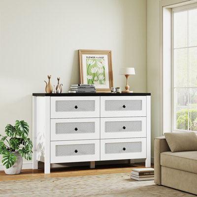 Commode élégante à 6 tiroirs (l 47 po)