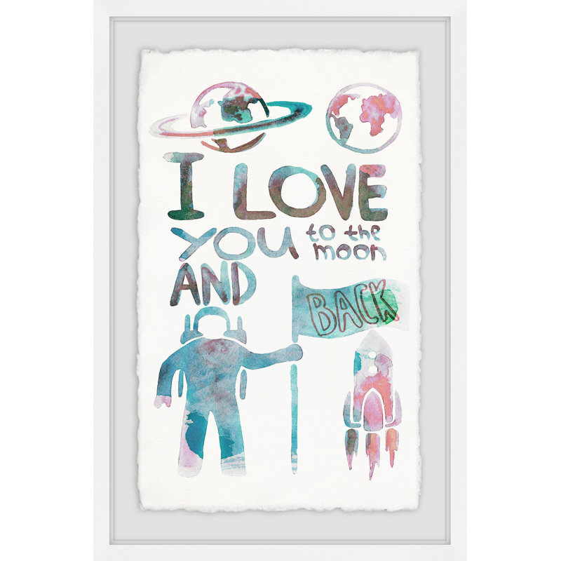 To The Moon And Back - Single Picture Frame Painting, 30cm H x 20cm W