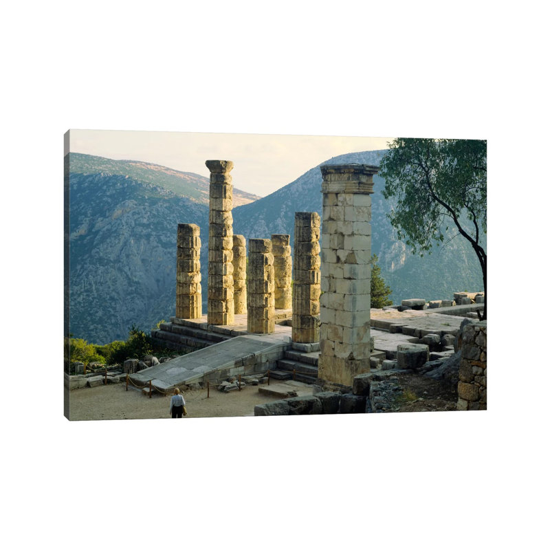 Remaining Doric Columns, Temple Of Apollo, Delphi, Greece - Wrapped Canvas Print, 101.6 cm H x 66.04 cm W x 1.91 cm D