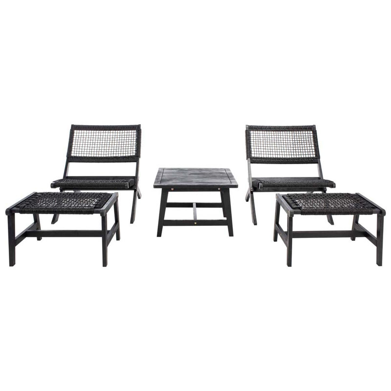 Armida Acacia 5 Piece Seating Group, Black