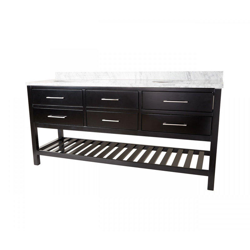 Ensemble de meuble-lavabo de salle de bain double 72 po Meadowbrook, Noir