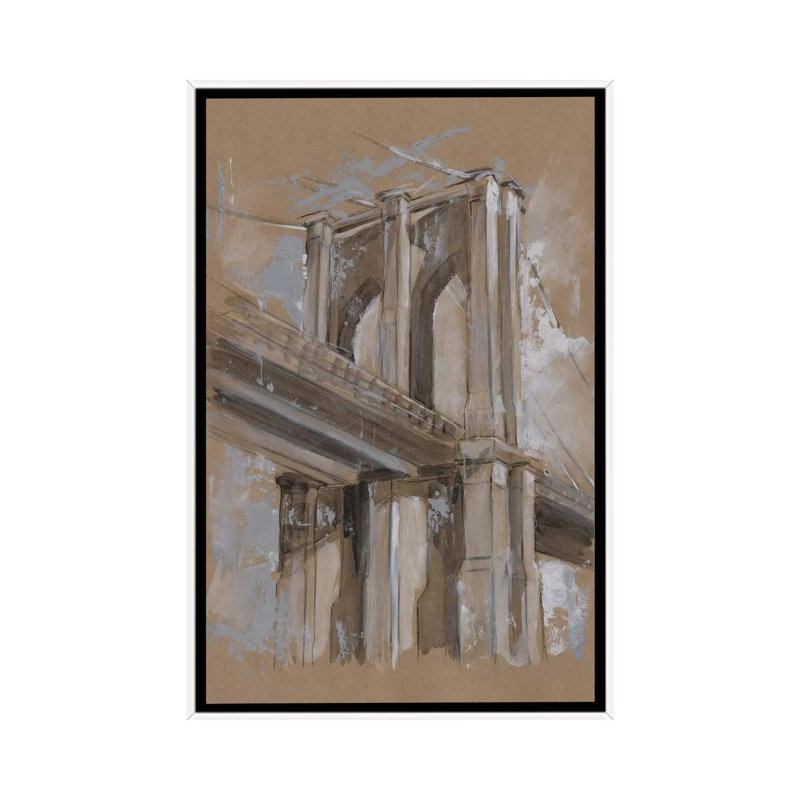 "Brushtravail architecture Study III" par Ethan Harper, reproduction d’art, H 26 po x l 18 po x P 1,5 po, Pas de tapis