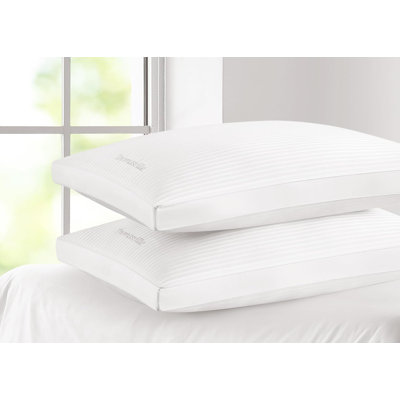 Adamstown 400 Thread Count Cotton Dobby Stripe Hotel Style Bed Pillow Set Of 2