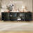 Fluted Mid-Century Modern Sideboard & Buffet Cabinet – Adjustable Shelves, TV Console, Accent Storage for Living Room, Dining Room, Entryway, Black-1388678207
