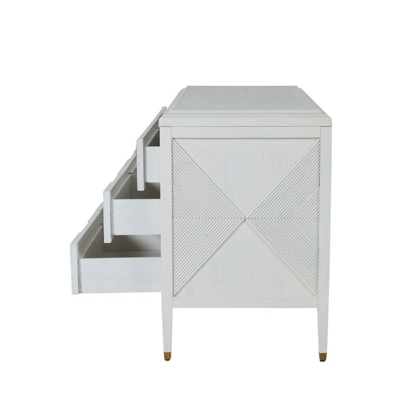 Julia 6 Drawer 57.5" W Solid Wood Double Dresser