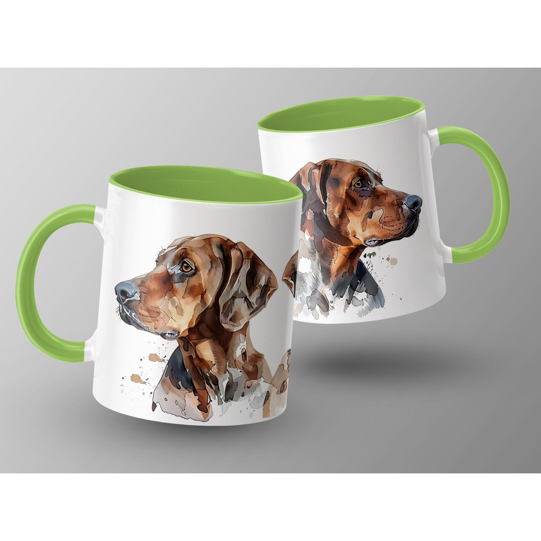 Watercolor Basset Hound Design 11oz Coffee Mug