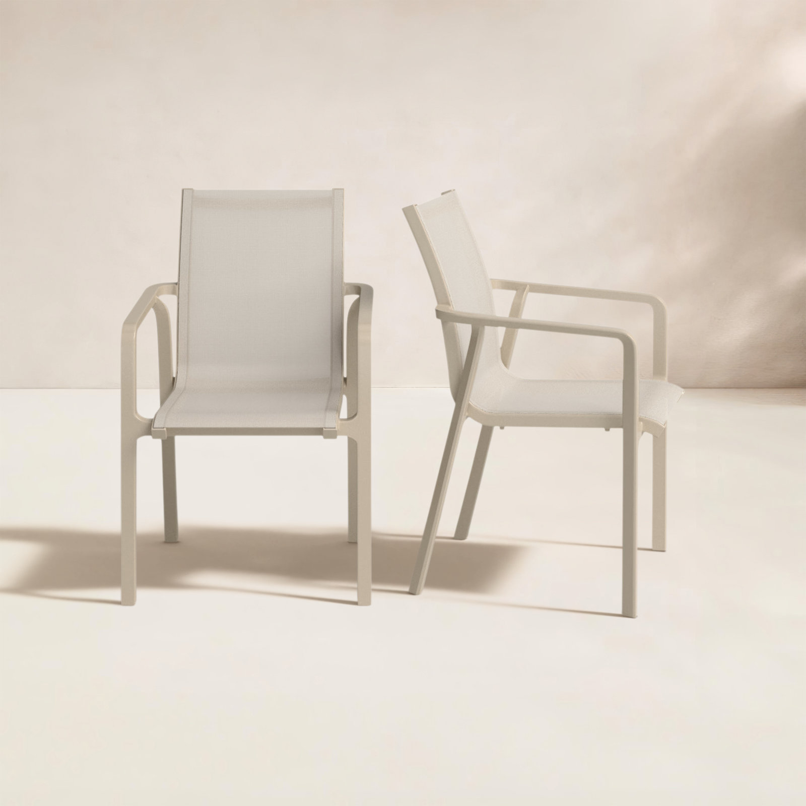 Farrah Stackable Patio Armchair, Taupe