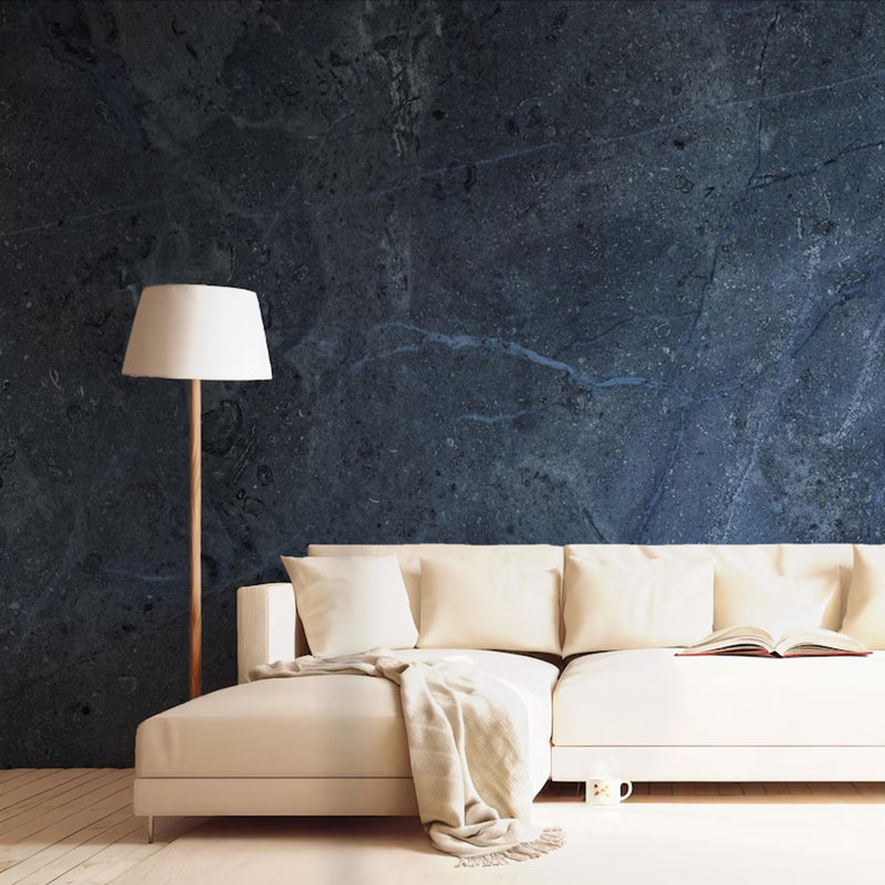 Navy Stone Texture Wall Mural, 108" L x 96" W