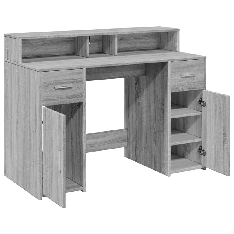 Computer Desk, Grey/Sonoma, 91cm H x 120cm W x 55cm D