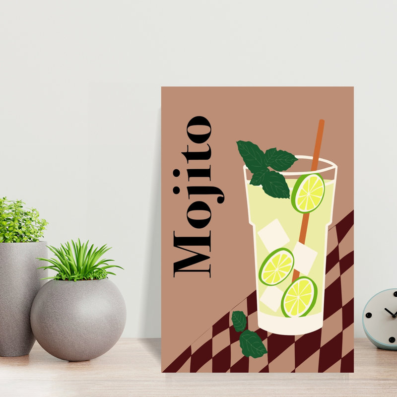 Art mural tropical Mojito Lime Mint, H 18 po x l 12 po