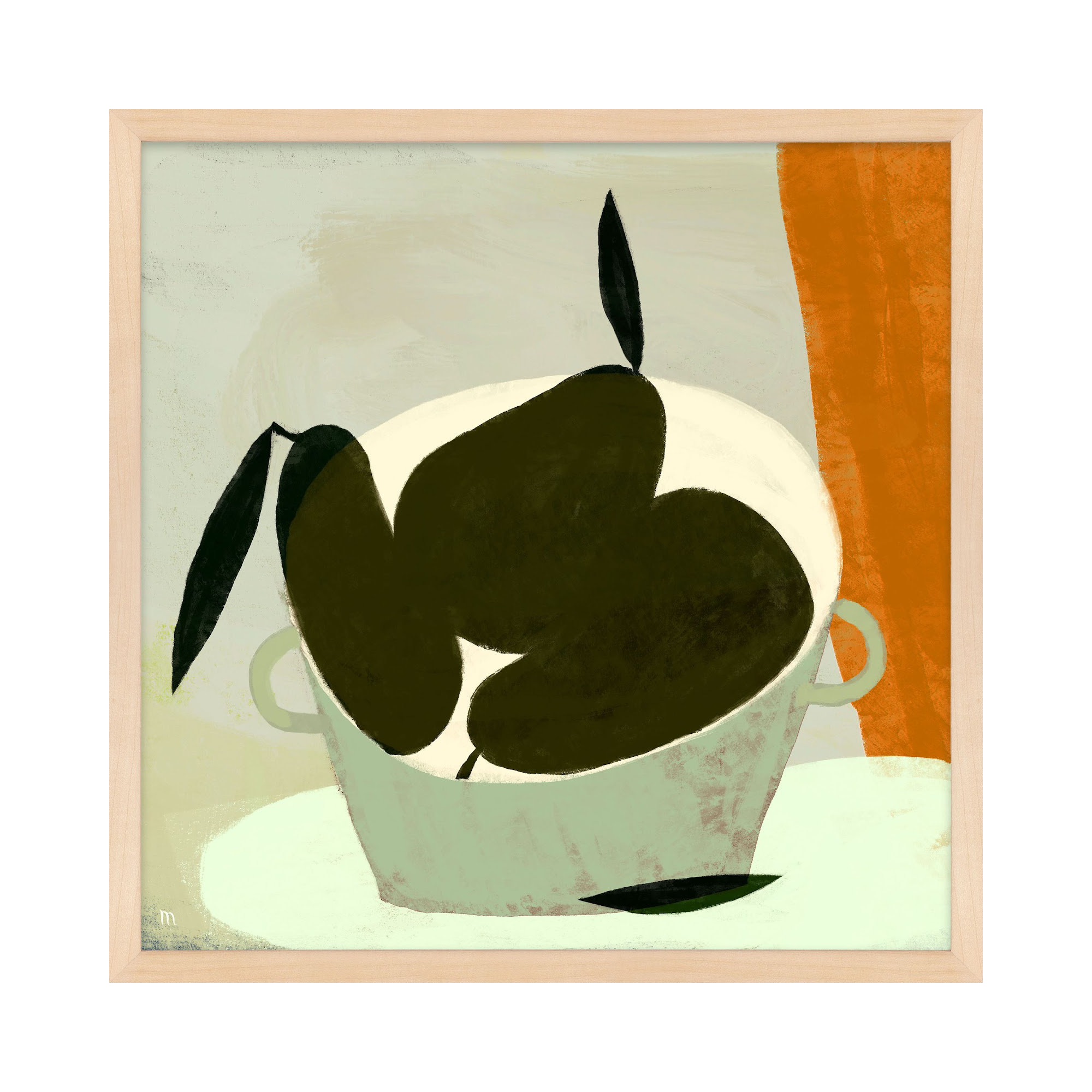 Three Pears by StudioM, Maple, 16" H x 16" W x 1.25" D