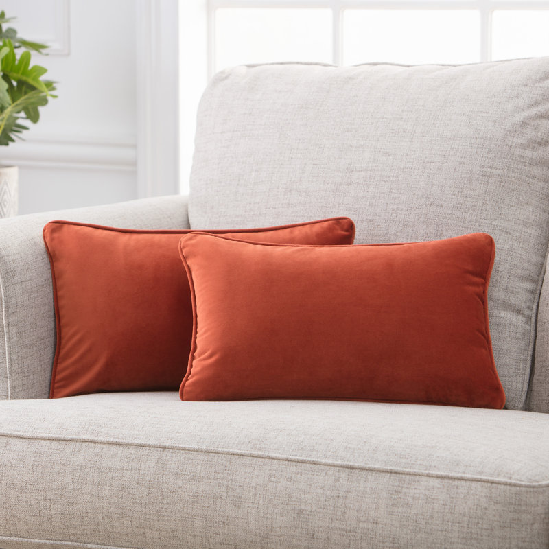 Housse de coussin en velours Chanasya Holland, rouille