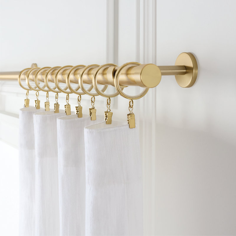 Cambria Designer Series 48" Brushed Gold Curtain Rod with Brackets