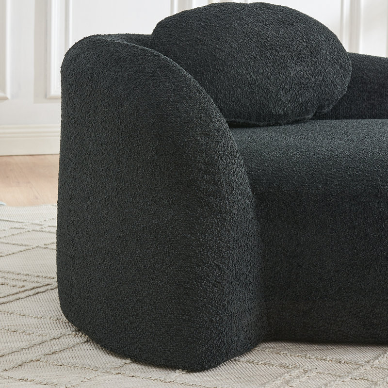 Chaise longue avec accoudoirs latéraux et coussin, Noir
