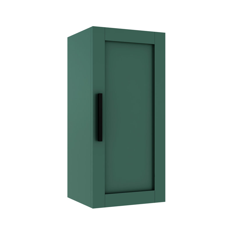Meuble de salle de bain mural - Style scandinave moderne avec tablette et porte, profondeur 35,8 cm