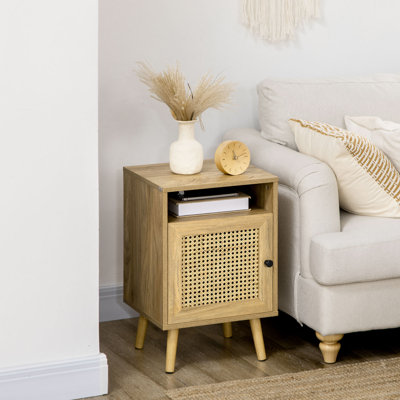 39cm W Engineered Wood Bedside Table