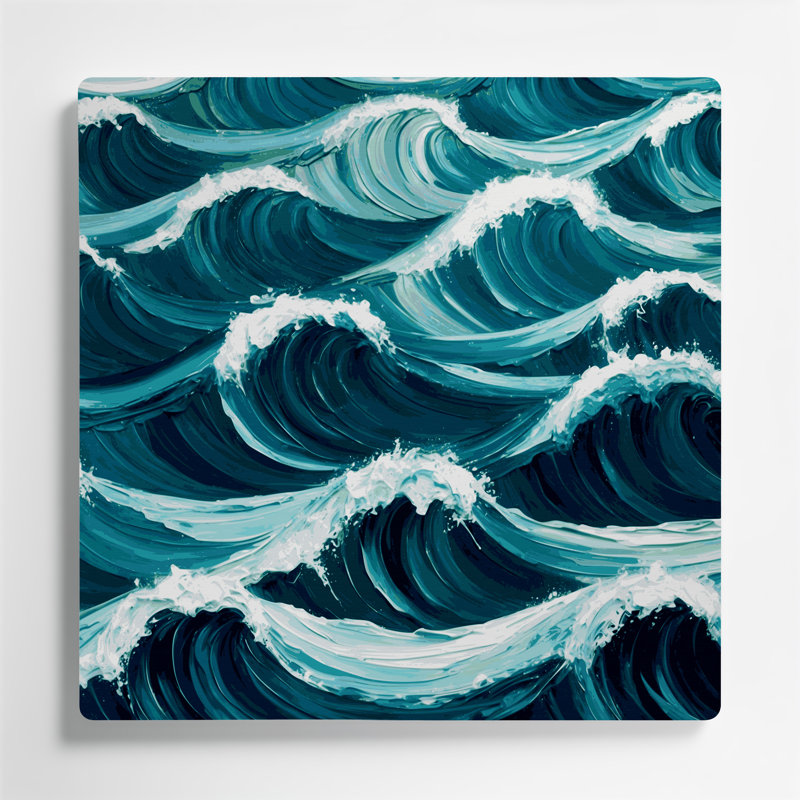Art mural en métal Coastal Wave, H 12 po x l 12 po