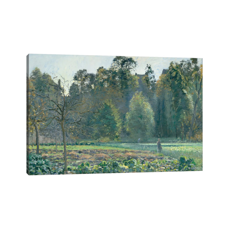 Le champ de choux, Pontoise, reproduction d'art sur toile tendue, H 12 po x l 18 po, Toile tendue, Ne s’applique pas