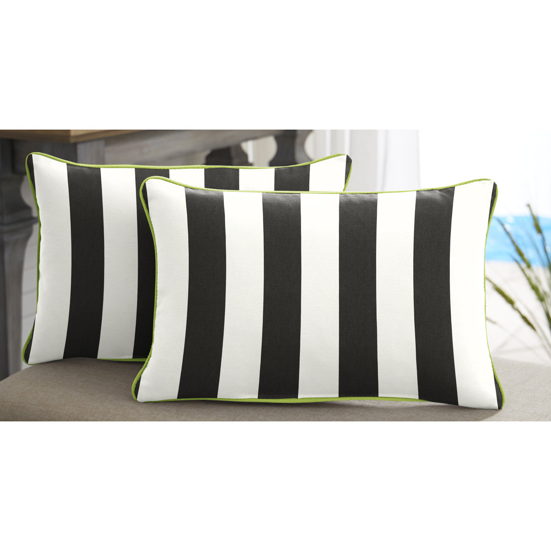  Outdoor Rectangular Striped Lumbar Pillow (Set of 2) Mozaic Company 