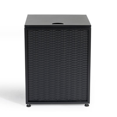 Imitation Woven Rattan Propane Tank Cover - 20LB Fit, Multi-Use as Coffee/Plant Table, Adjustable Feet