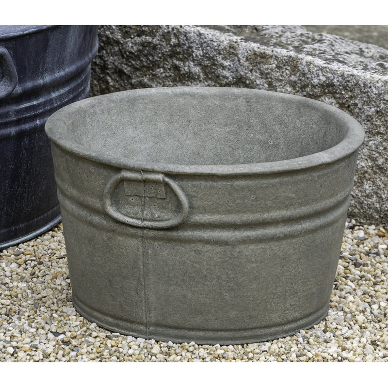 Farm Tub Handmade Pot Planter, Nero Nuovo, 11.5" H x 22.5" W x 22.5" D