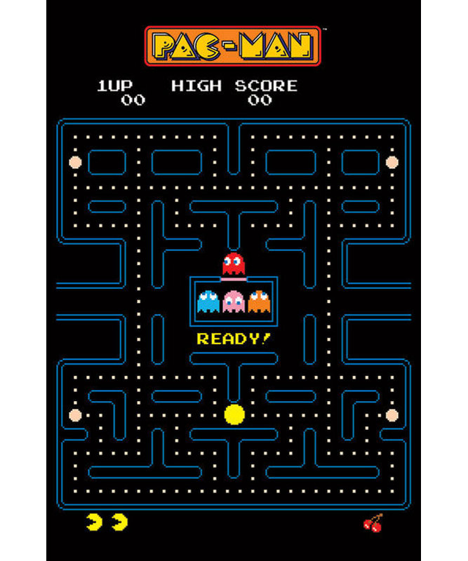  Officiellement sous licence Pac Man - Maze Art, affiche d'art - 24 x 36 po - reproduction décorative - papier affiche - prêt à encadrer