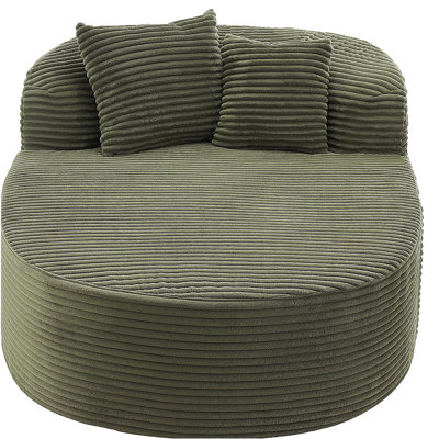 Canapé moderne sans méridienne 51,6 po avec deux coussins de soutien pour le salon, vert