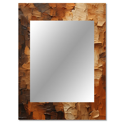 Brown tree bark Essence 2 - Tree Wall Mirror, Modern Decorative Mirror, Printed Metal Art