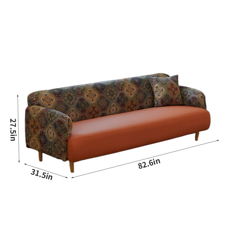 Salowitz Upholstered 82.6'' Sofa, Dark Orange