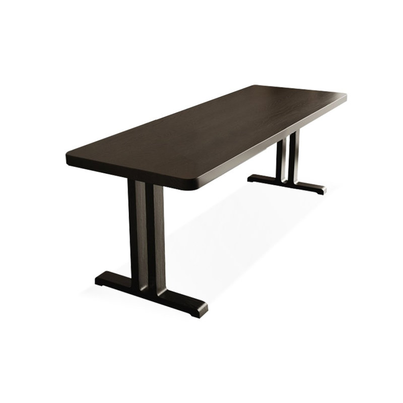 Bureau d'écriture rectangulaire en bois massif noir, H 29,53 po x l 62,99 po x P 23,62 po
