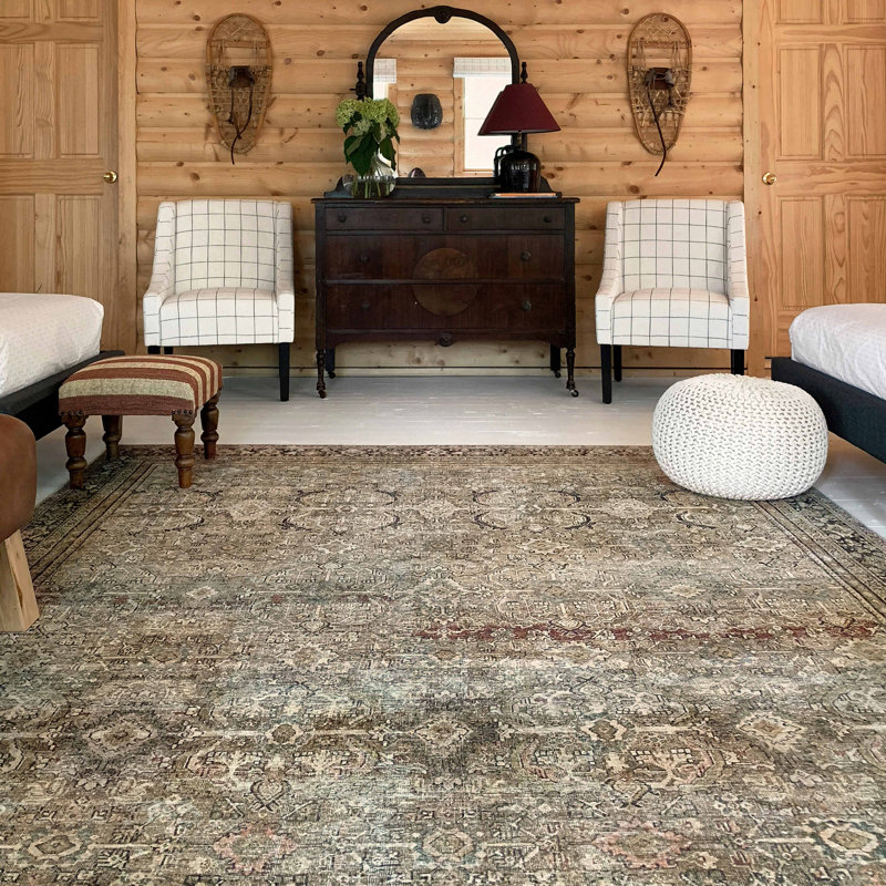 World Menagerie Giacinto Performance Olive/Green/Charcoal Rug & Reviews ...